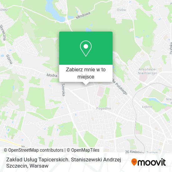 Mapa Zakład Usług Tapicerskich. Staniszewski Andrzej Szczecin