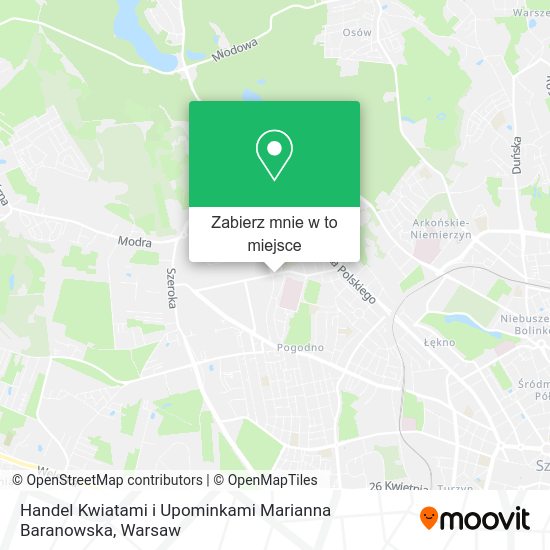 Mapa Handel Kwiatami i Upominkami Marianna Baranowska