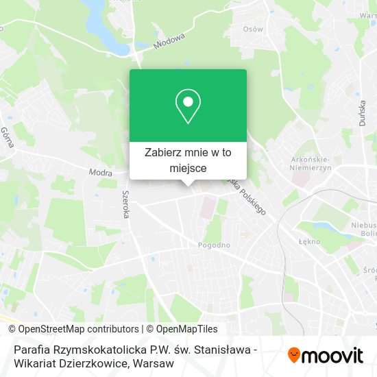 Mapa Parafia Rzymskokatolicka P.W. św. Stanisława - Wikariat Dzierzkowice