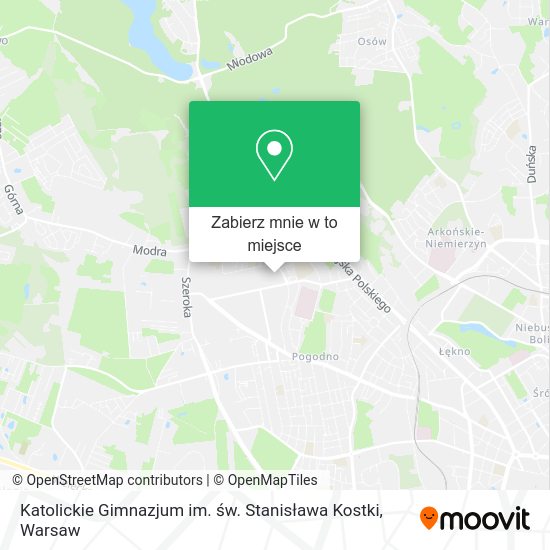 Mapa Katolickie Gimnazjum im. św. Stanisława Kostki