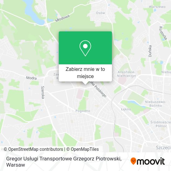 Mapa Gregor Usługi Transportowe Grzegorz Piotrowski