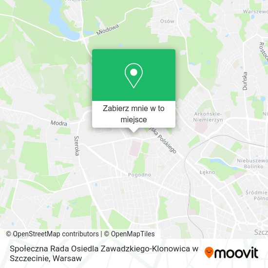 Mapa Społeczna Rada Osiedla Zawadzkiego-Klonowica w Szczecinie