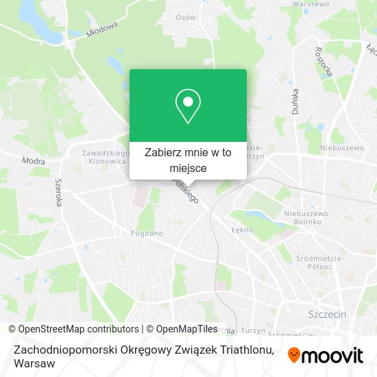 Mapa Zachodniopomorski Okręgowy Związek Triathlonu