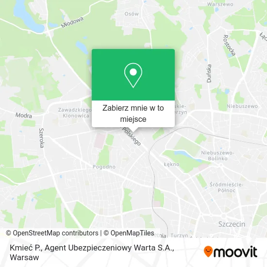 Mapa Kmieć P., Agent Ubezpieczeniowy Warta S.A.