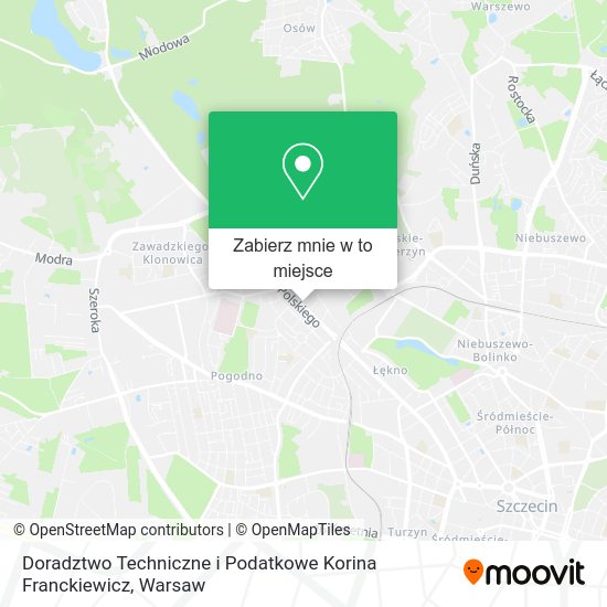 Mapa Doradztwo Techniczne i Podatkowe Korina Franckiewicz