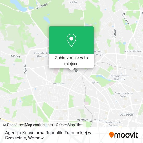 Mapa Agencja Konsularna Republiki Francuskiej w Szczecinie