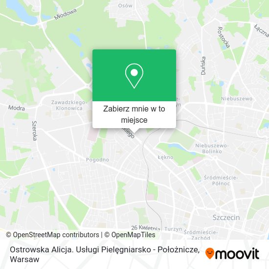 Mapa Ostrowska Alicja. Usługi Pielęgniarsko - Położnicze