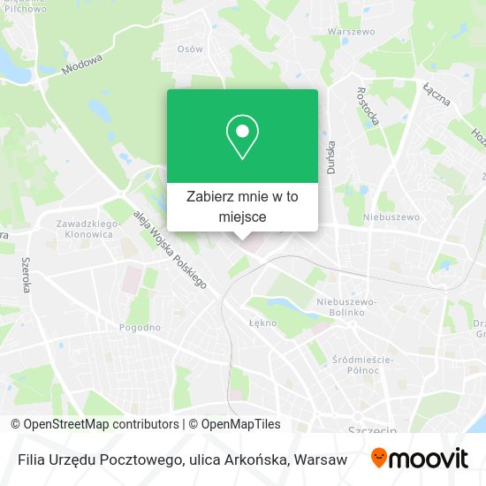 Mapa Filia Urzędu Pocztowego, ulica Arkońska