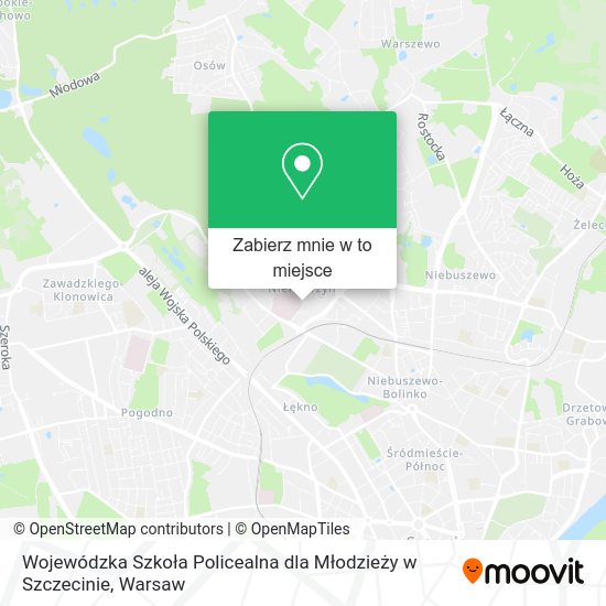 Mapa Wojewódzka Szkoła Policealna dla Młodzieży w Szczecinie