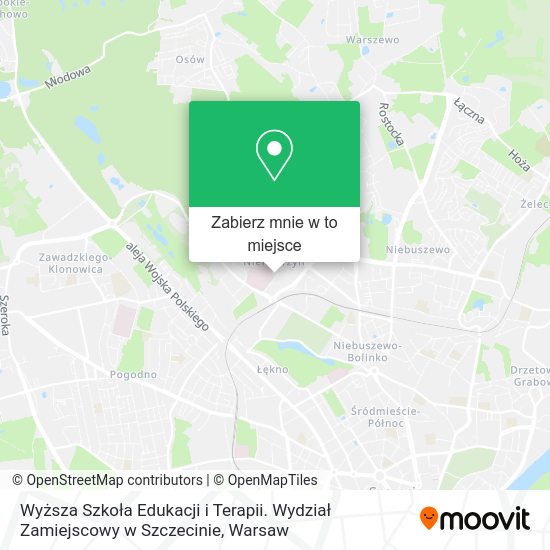 Mapa Wyższa Szkoła Edukacji i Terapii. Wydział Zamiejscowy w Szczecinie