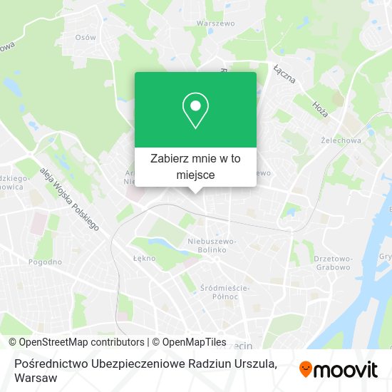 Mapa Pośrednictwo Ubezpieczeniowe Radziun Urszula