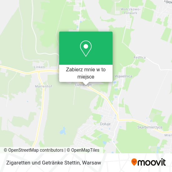 Mapa Zigaretten und Getränke Stettin