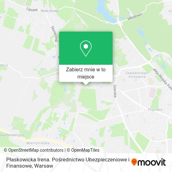 Mapa Płaskowicka Irena. Pośrednictwo Ubezpieczeniowe i Finansowe