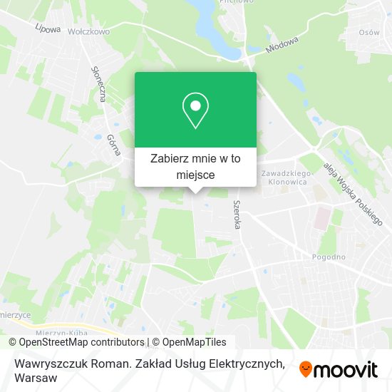 Mapa Wawryszczuk Roman. Zakład Usług Elektrycznych