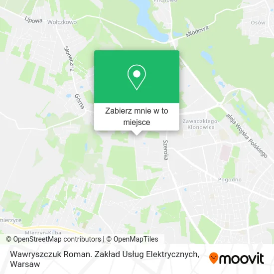 Mapa Wawryszczuk Roman. Zakład Usług Elektrycznych