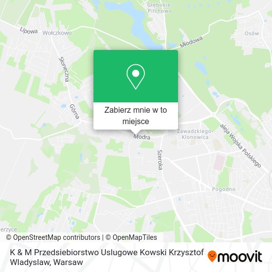 Mapa K & M Przedsiebiorstwo Uslugowe Kowski Krzysztof Wladyslaw