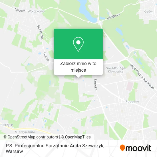 Mapa P.S. Profesjonalne Sprzątanie Anita Szewczyk
