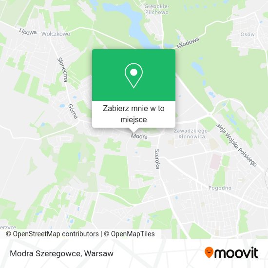 Mapa Modra Szeregowce