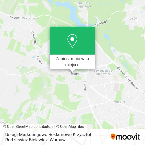 Mapa Usługi Marketingowo Reklamowe Krzysztof Rodziewicz Bielewicz