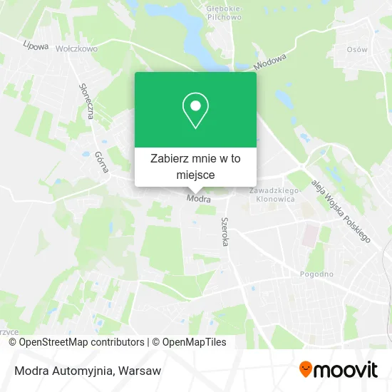 Mapa Modra Automyjnia