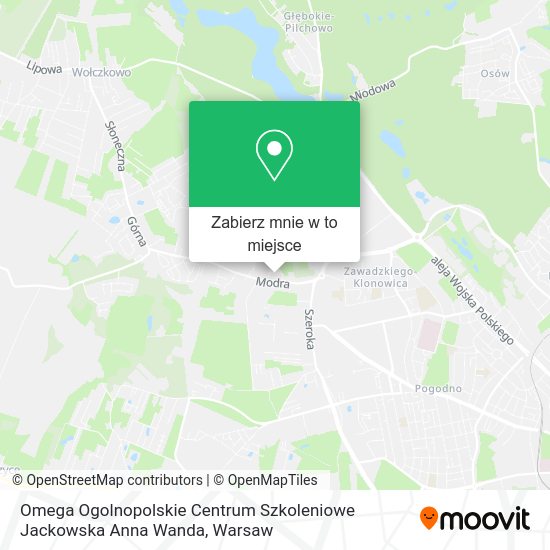 Mapa Omega Ogolnopolskie Centrum Szkoleniowe Jackowska Anna Wanda