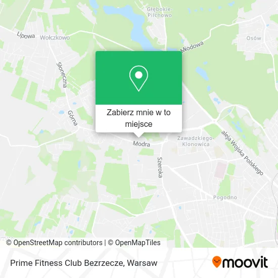 Mapa Prime Fitness Club Bezrzecze