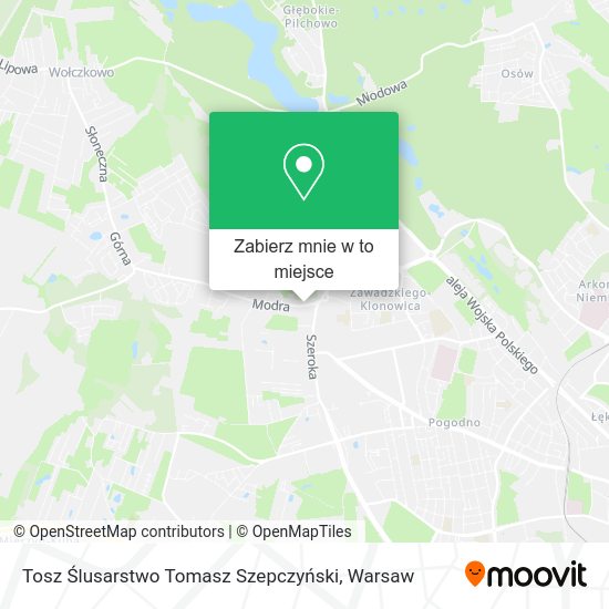 Mapa Tosz Ślusarstwo Tomasz Szepczyński