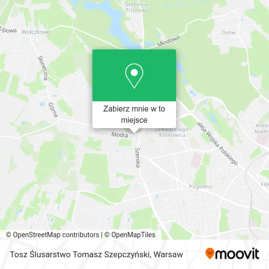 Mapa Tosz Ślusarstwo Tomasz Szepczyński