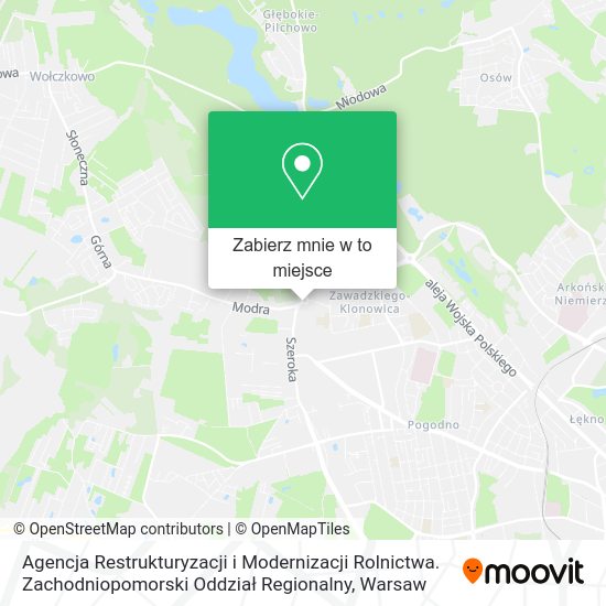 Mapa Agencja Restrukturyzacji i Modernizacji Rolnictwa. Zachodniopomorski Oddział Regionalny