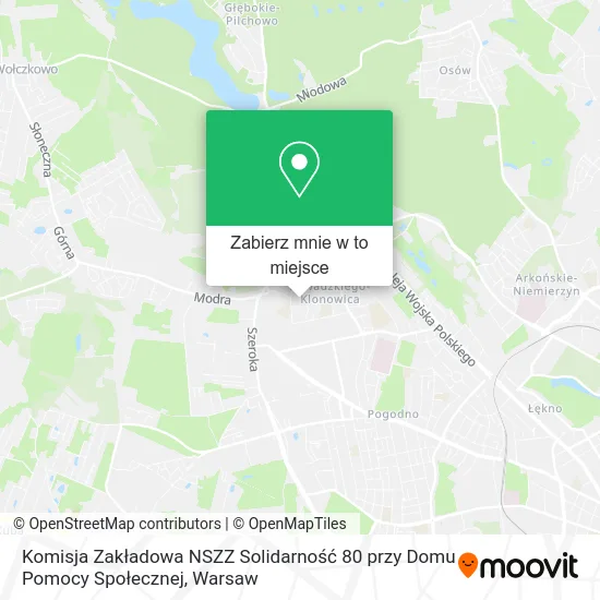 Mapa Komisja Zakładowa NSZZ Solidarność 80 przy Domu Pomocy Społecznej