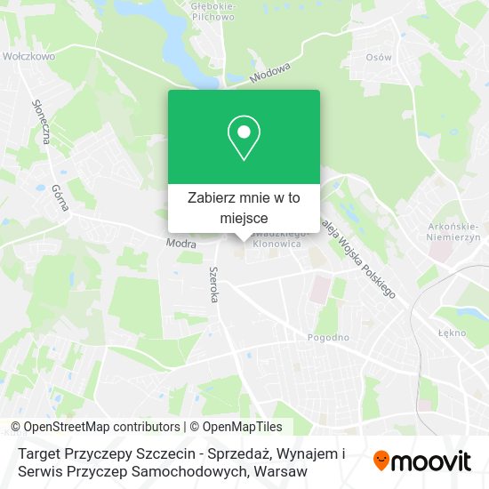 Mapa Target Przyczepy Szczecin - Sprzedaż, Wynajem i Serwis Przyczep Samochodowych