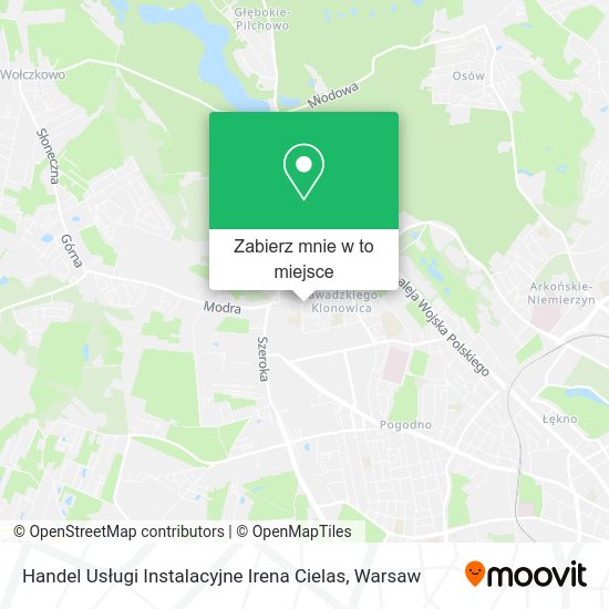 Mapa Handel Usługi Instalacyjne Irena Cielas