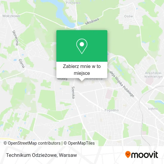 Mapa Technikum Odzieżowe