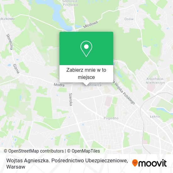 Mapa Wojtas Agnieszka. Pośrednictwo Ubezpieczeniowe