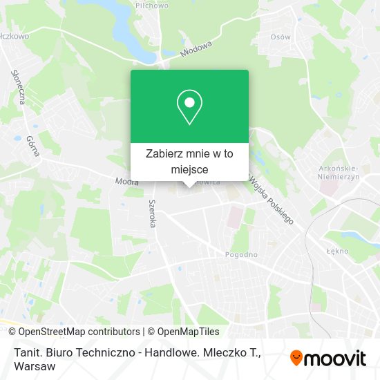 Mapa Tanit. Biuro Techniczno - Handlowe. Mleczko T.