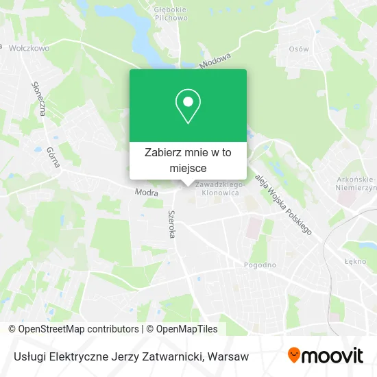 Mapa Usługi Elektryczne Jerzy Zatwarnicki