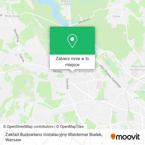 Mapa Zakład Budowlano Instalacyjny Waldemar Białek