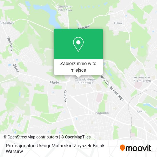 Mapa Profesjonalne Usługi Malarskie Zbyszek Bujak