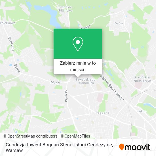 Mapa Geodezja-Inwest Bogdan Stera Usługi Geodezyjne