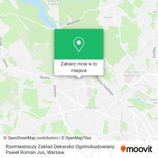 Mapa Rzemieslniczy Zakład Dekarsko Ogólnobudowlany Paweł Roman Jus