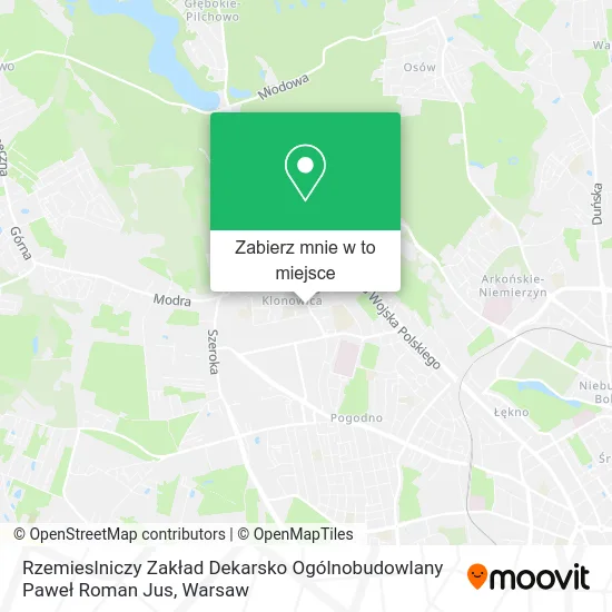 Mapa Rzemieslniczy Zakład Dekarsko Ogólnobudowlany Paweł Roman Jus