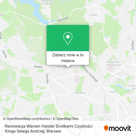 Mapa Renowacja Wanien Handel Środkami Czystości Kinga Selega Andrzej