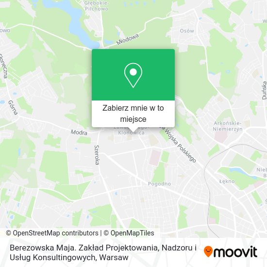 Mapa Berezowska Maja. Zakład Projektowania, Nadzoru i Usług Konsultingowych