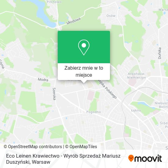 Mapa Eco Leinen Krawiectwo - Wyrób Sprzedaż Mariusz Duszyński