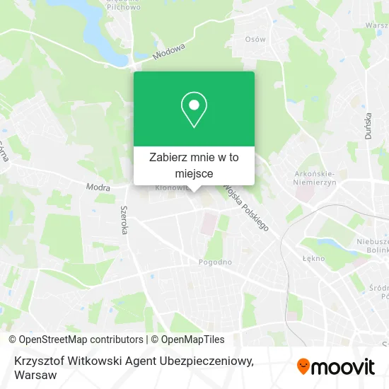 Mapa Krzysztof Witkowski Agent Ubezpieczeniowy