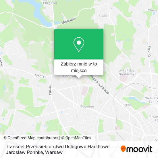 Mapa Transnet Przedsiebiorstwo Uslugowo Handlowe Jaroslaw Pohnke