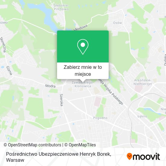 Mapa Pośrednictwo Ubezpieczeniowe Henryk Borek