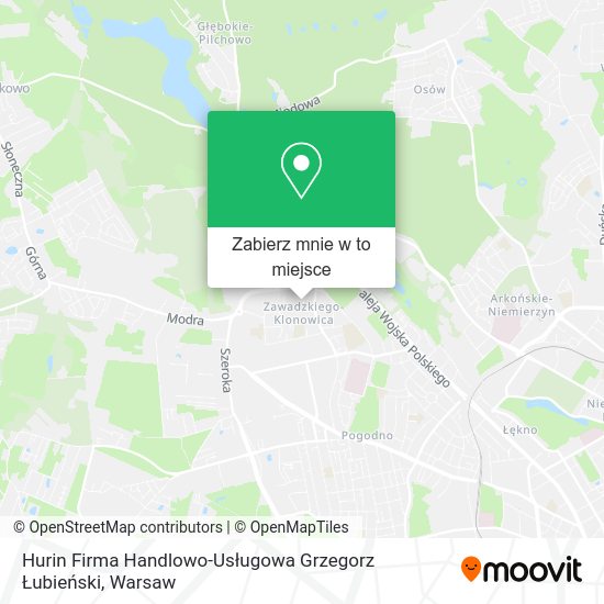 Mapa Hurin Firma Handlowo-Usługowa Grzegorz Łubieński