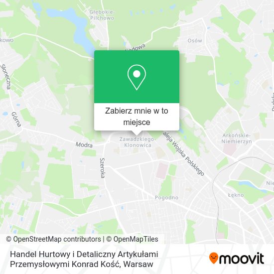 Mapa Handel Hurtowy i Detaliczny Artykułami Przemysłowymi Konrad Kość