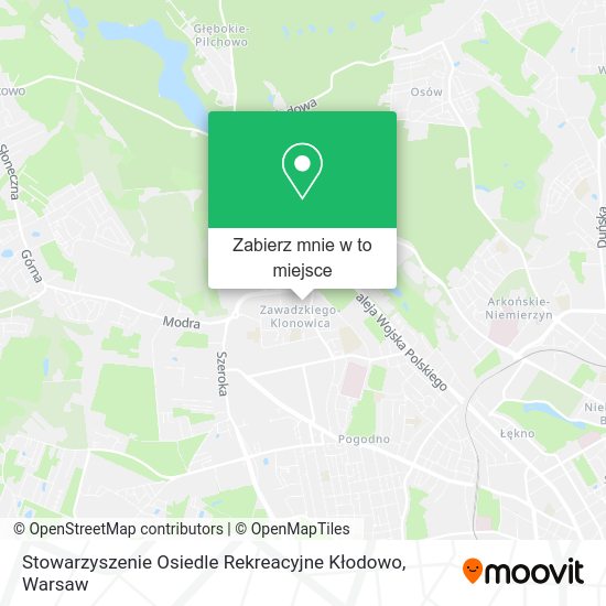 Mapa Stowarzyszenie Osiedle Rekreacyjne Kłodowo